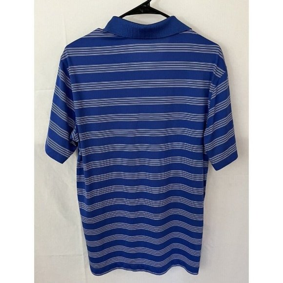 Nike Golf Tour Performance Polo Shirt Mens Medium Blue Striped DRI-FIT Sugarloaf - Picture 8 of 8